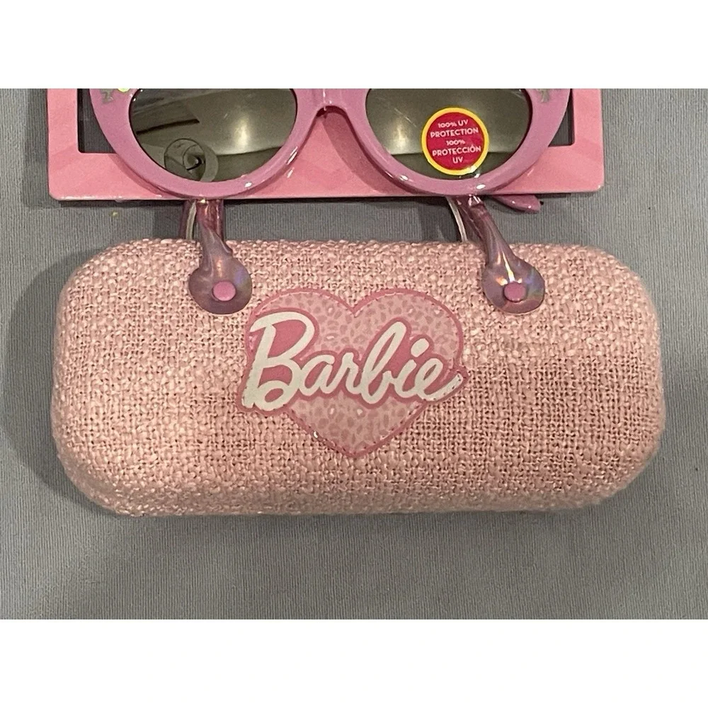 NEW Mattel Barbie Pink Sunglasses &‎ Hard Case Set 3+ 100% UV Protection